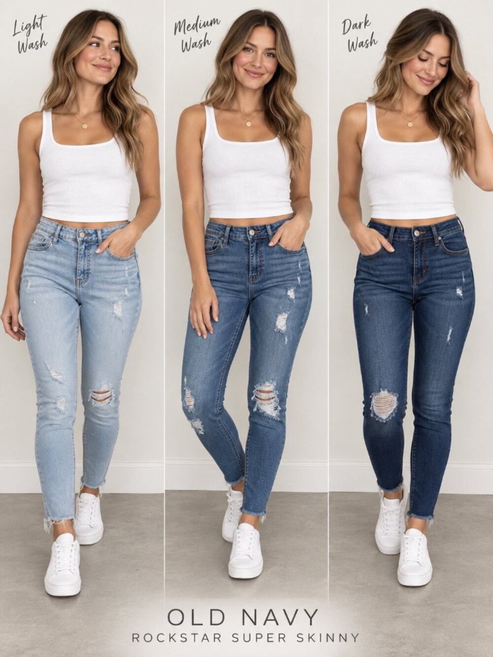Old Navy Rockstar Super Skinny Jeans Bundle 3 Pair Size 6 Distressed